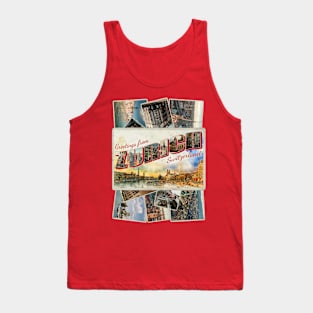 Greetings from Zurich in Switzerland Vintage style retro souvenir Tank Top